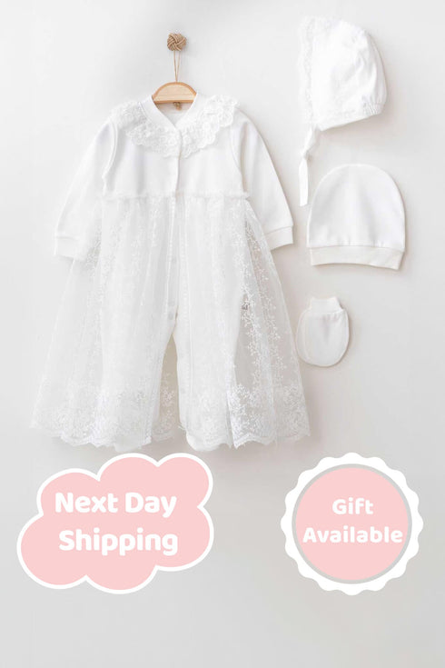 baby-girl-christening-gown-set-THA Dressing at Sophia's StyleNewborn Homecoming Set-1